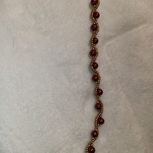 Handmade double strand wire beaded bracelet